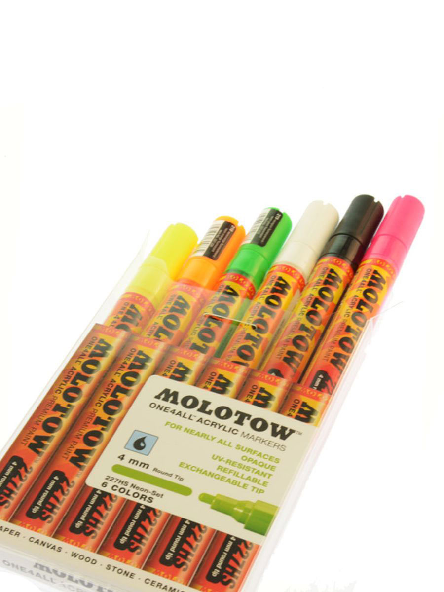 Molotow One4All Marker 4mm Set of 6 Neon Colors