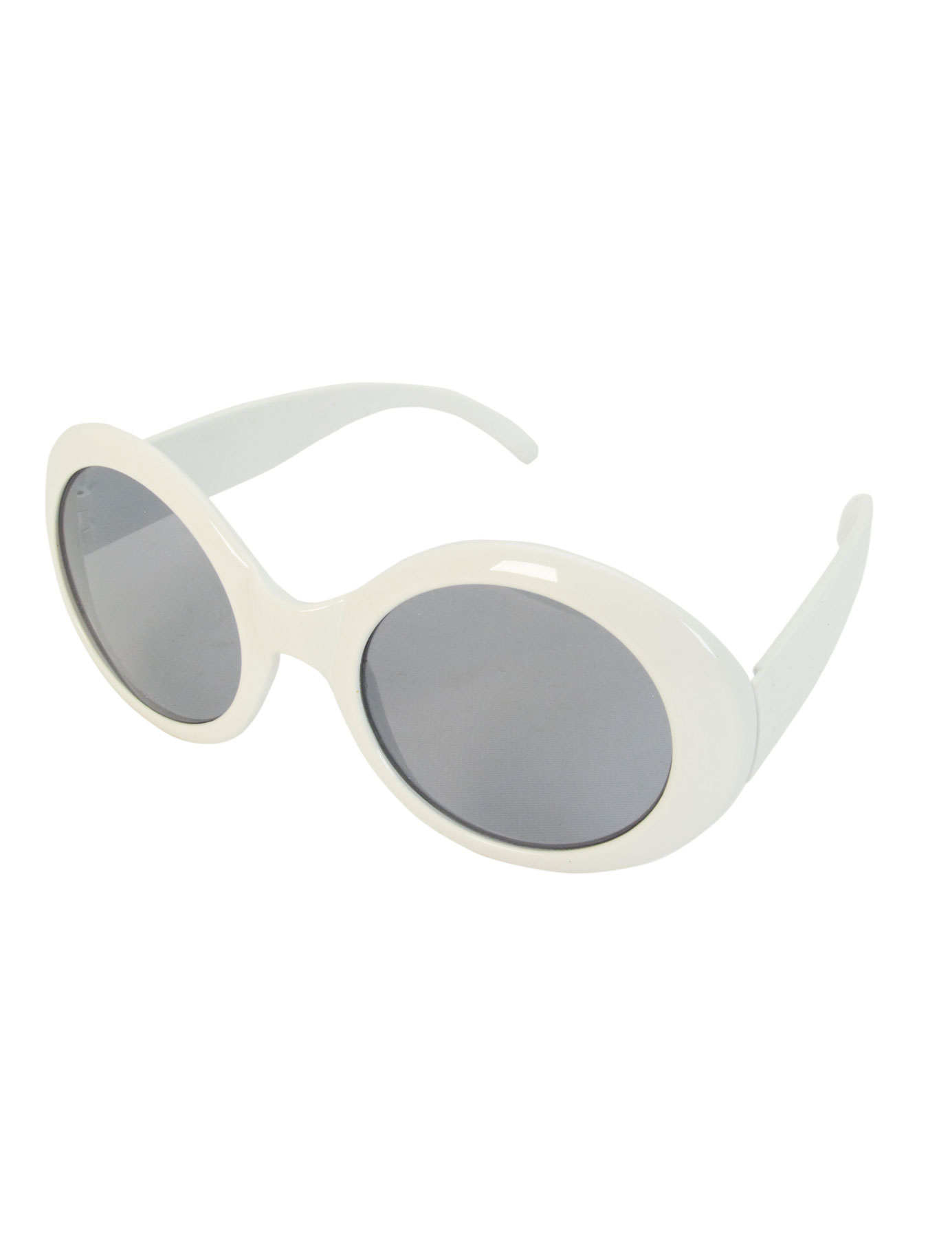 Brille Rund Disco Neon Weiß
