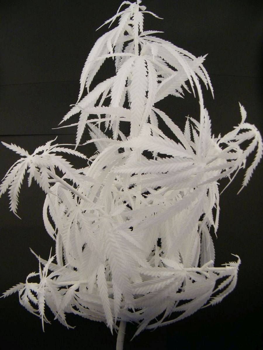 EUROPALMS blacklight artificial plant hemp white