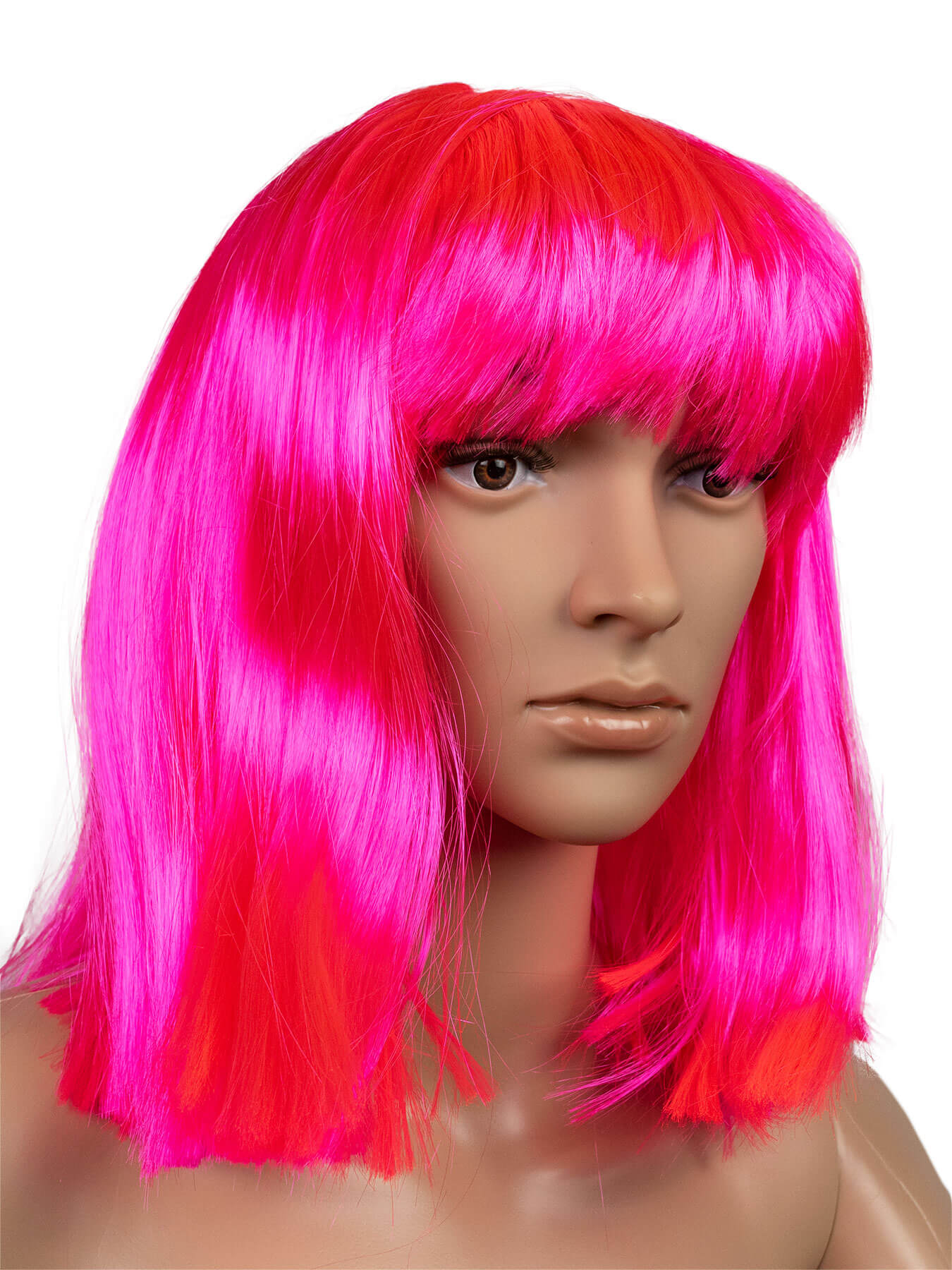 Smiffys Damen-Perücke „Glamour“ In Neon Pink – Mit Pony, Perfekt Für Halloween, Karneval & Mottopartys